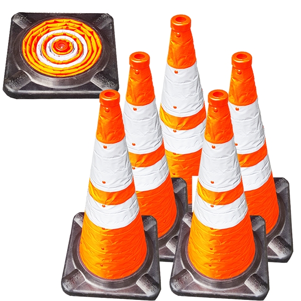 Roaduserdirect Packages 1 x AA Pop Up Traffic Cones With Flashing Emergency Beacon Lights 
