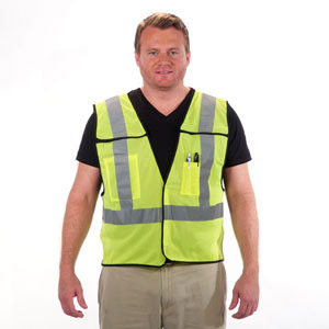 5 Point Breakaway Reflective Safety Vest Lime