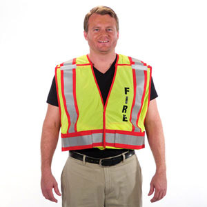 Fire Dept 5 Point Breakaway Public Safety Vest Lime - SIZE - Reg (M-XL)