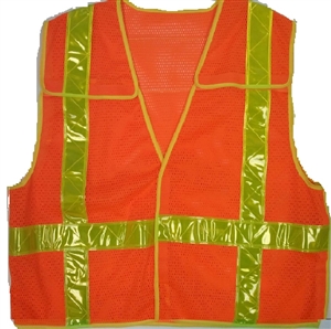 5 Point Breakaway Chevron Safety Vest - Orange